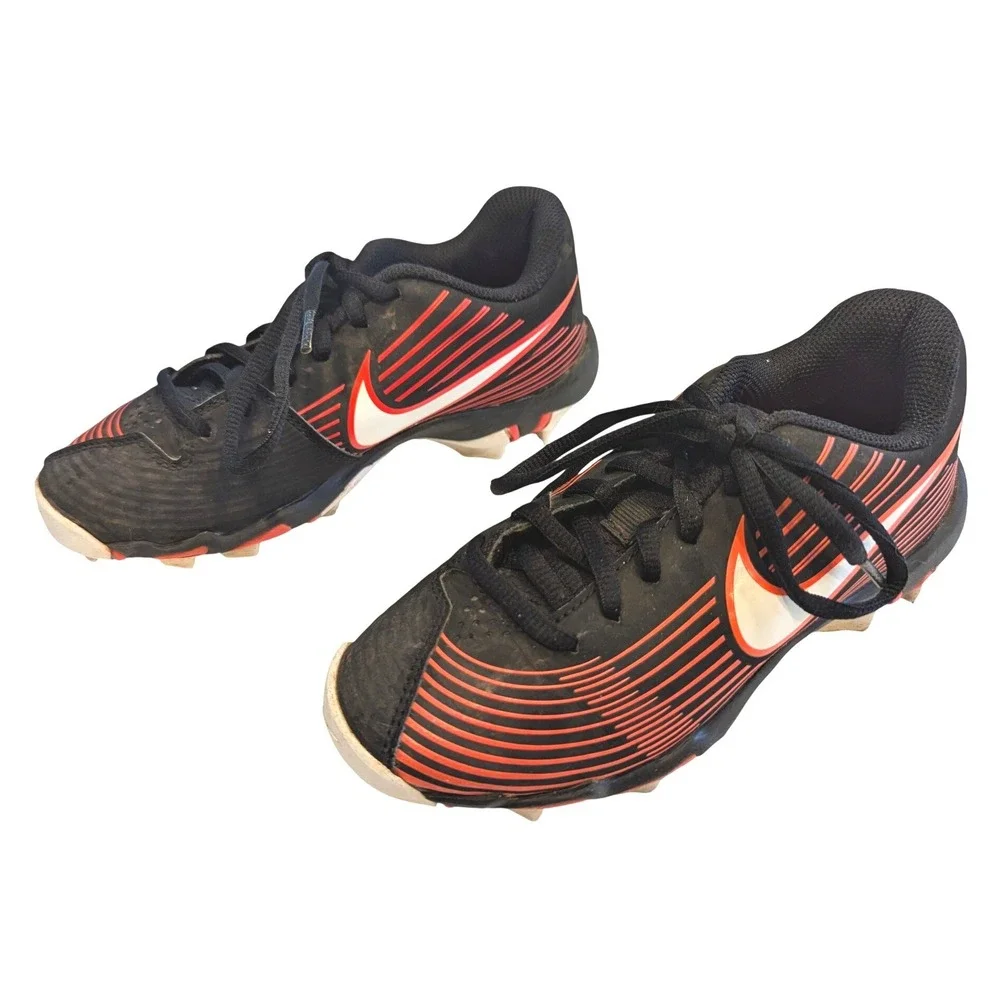 Nike Hyperdiamond 3 Youth Baseball Softball Cleats Black Red AO7938-004 Size 13C